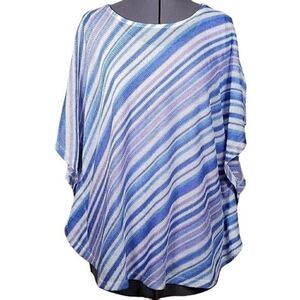 NWOT Susan Graver Striped Sweater Knit Scarf Top & Tank Set Sz XS